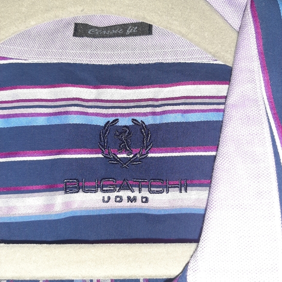 Bugatchi Uomo multicolor stripe shirt - Picture 2 of 6